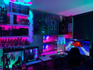 Cyber-Style Gaming Bedroom