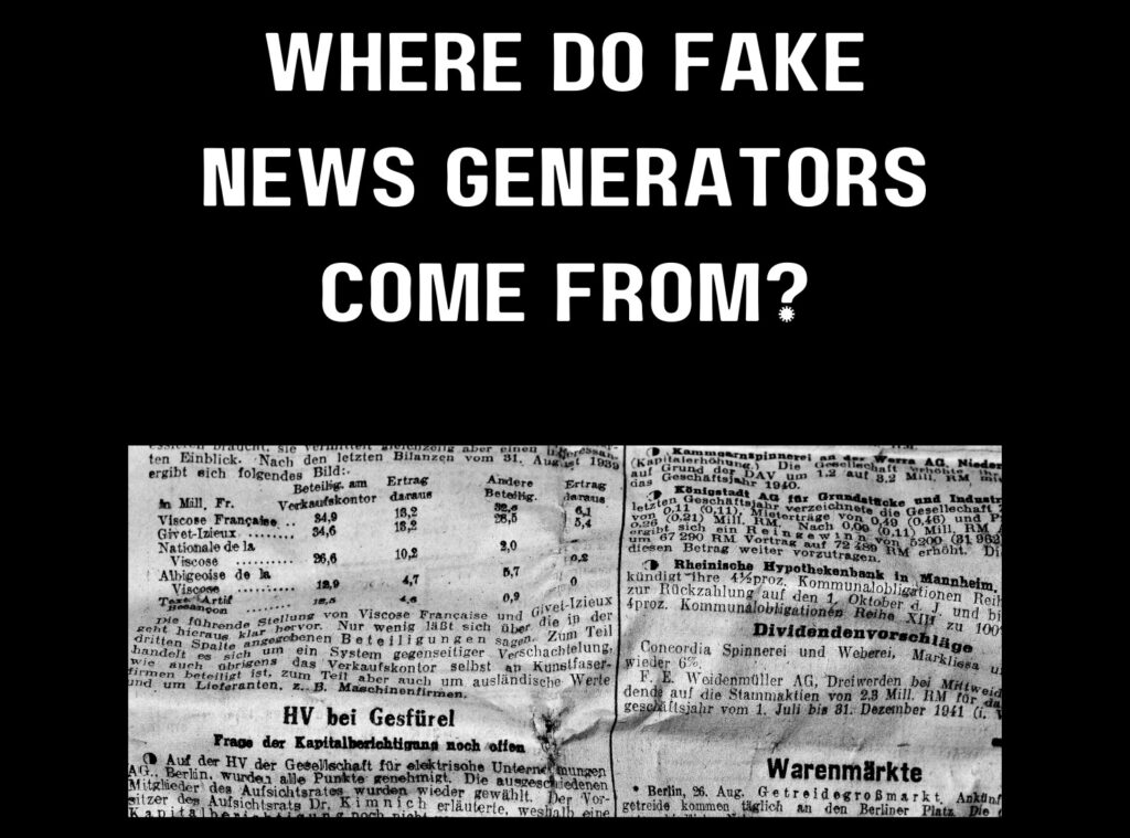 Where Do Fake News Generators Come From?