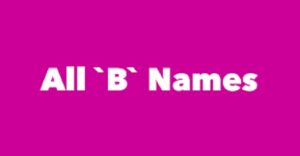 Last Names Starting with B