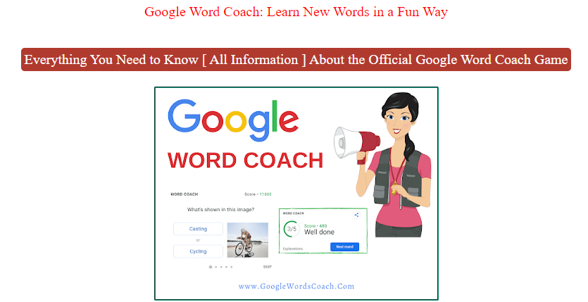 Google Word Coach